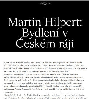 scan článku "Martin Hilpert: Bydlení v České ráji" v časopise "Dolce Vita"